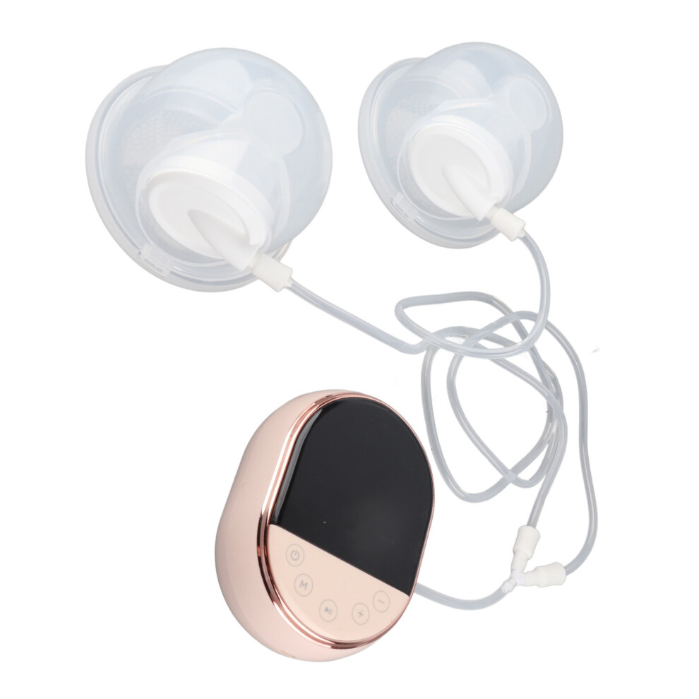 Breast Pump Double Wearable Breast Pump Portable Touch Screen Large Suction Automatic Breastfeeding Pump Pink