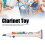 Clarinete de juguete de plástico blanco con 3 pilas AA 7