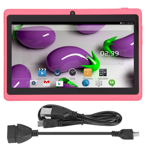 7in Tablet PC Quad Core CPU Eye Protection Kids Tablet with 8GB ROM Support WiFi Bluetooth Dual Camera for Android Pink 1