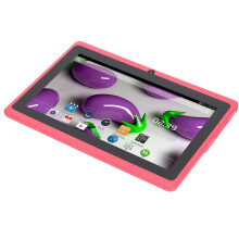 7in Tablet PC Quad Core CPU Eye Protection Kids Tablet with 8GB ROM Support WiFi Bluetooth Dual Camera for Android Pink