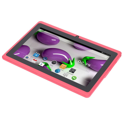 7in Tablet PC Quad Core CPU Eye Protection Kids Tablet with 8GB ROM Support WiFi Bluetooth Dual Camera for Android Pink