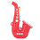 Saxofón de juguete rojo, de plástico ajustable, 3 pilas AA 7