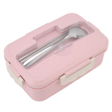 Bento Box Thermal Bento Lunch Box with Spoon and Chopsticks for Adults Kids Students(Nordic Pink Lunch Box Tableware )