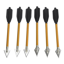 6Pcs Crossbow Arrows Double Screw Fixing Aluminum Alloy Shooting Bow Arrows Archery Accessory 6.75in Gold