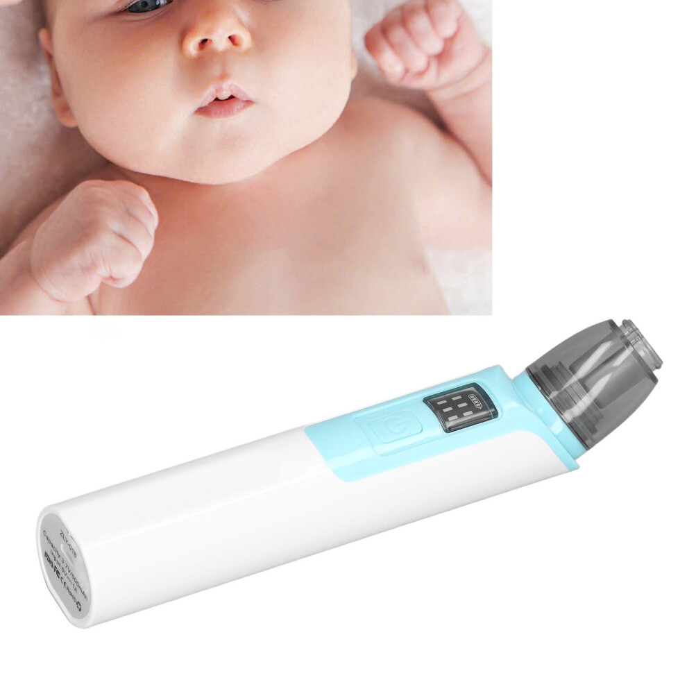 Baby Nose Cleaner Rechargeable Silicone Electric Child Nasal Aspirator for Toddlers Kids Light Blue