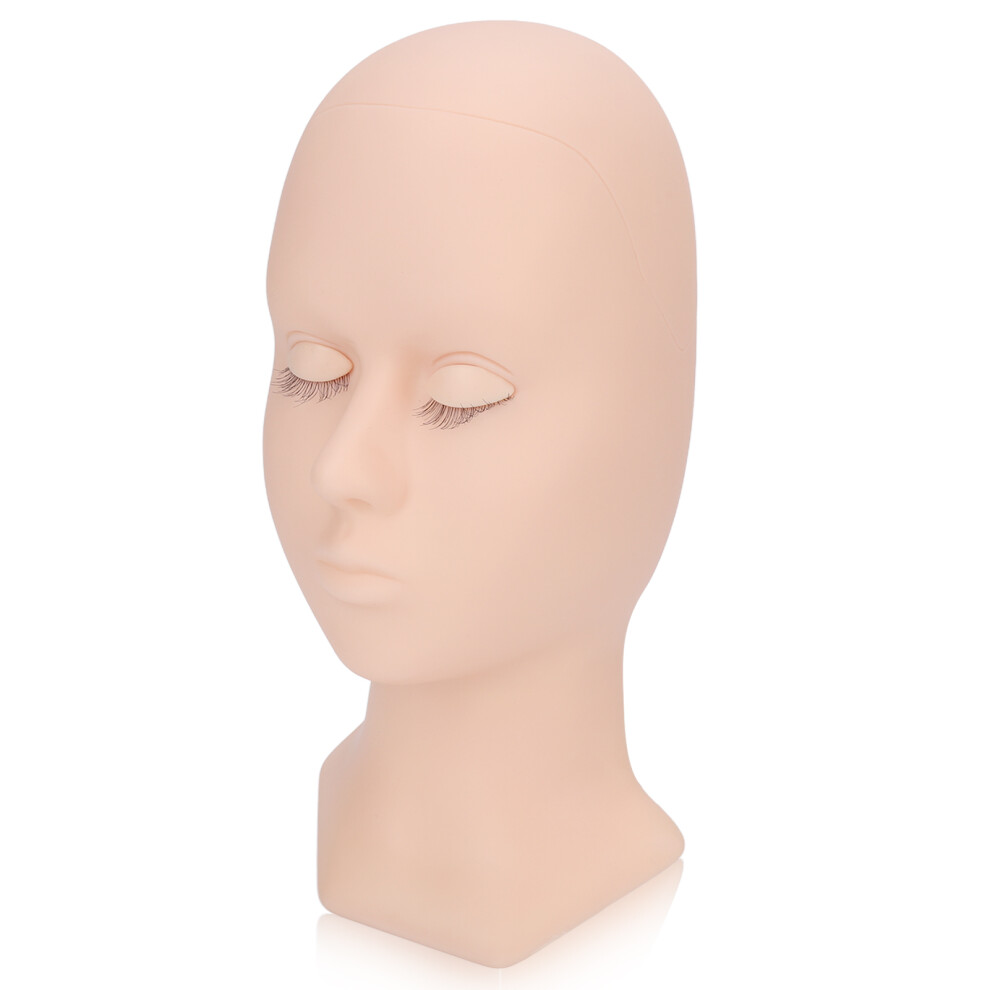 Pink Eyelash Extension Mannequin Head Removable Eyelids High Simulation Silicone Lash Training Practice Head