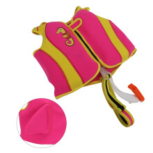 Chaleco de natación para niños, talla S, rosa, de neopreno, cremallera, diseño de aleta