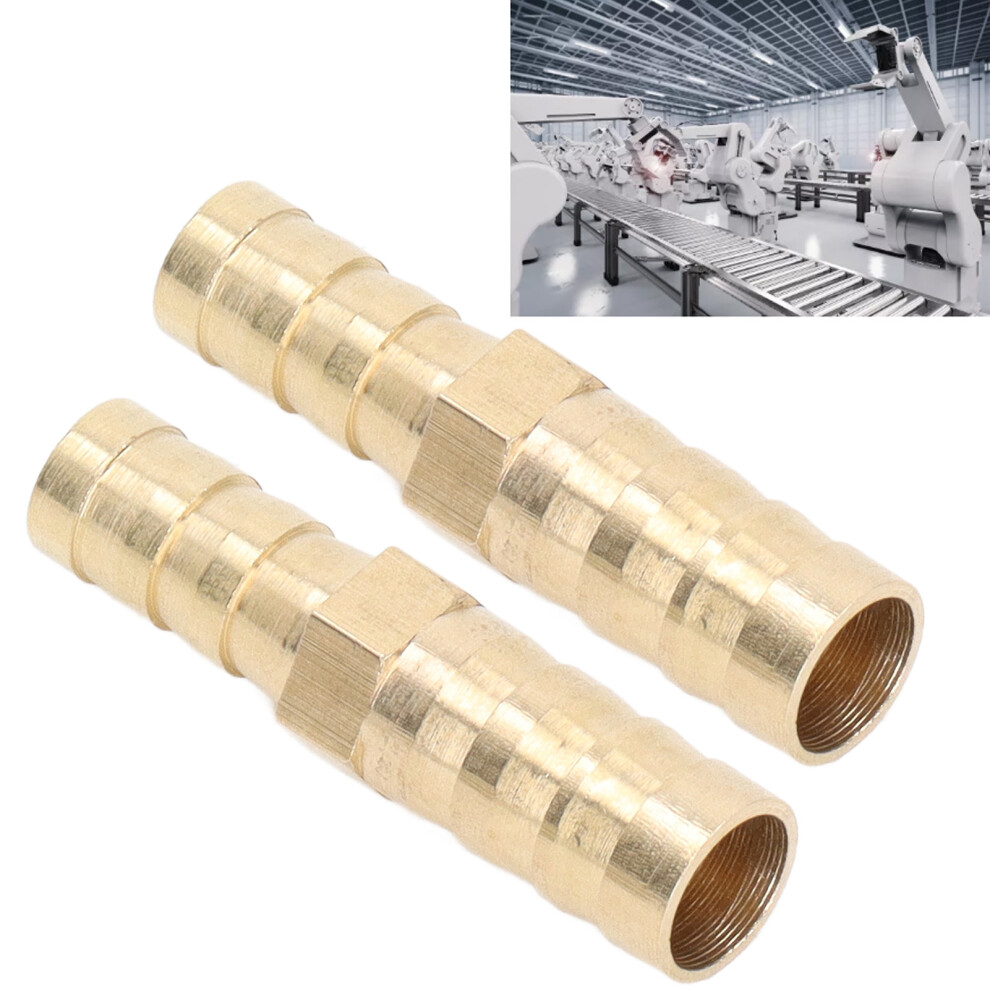2 Pcs Barbed Fitting Splicer Brass Hose Barb Reducer Hex Reducing Barbed Connector 10Mm(3/8In) To 8Mm(5/16In) 8291321488352