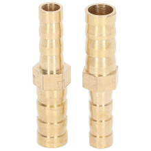 2 Stück Messing Schlauchfitting mit Nippeln, Reduzierstück 8 mm auf 6 mm