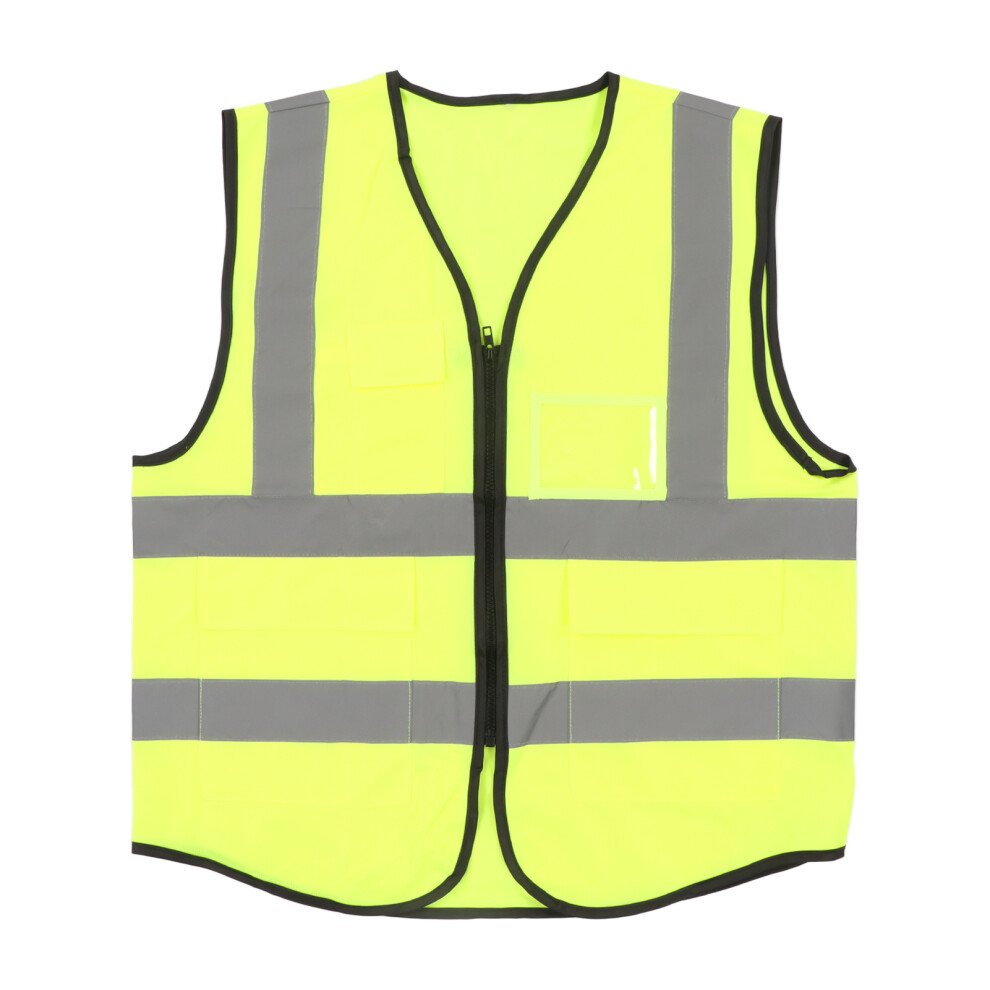 Reflective Safety Vest High Visibility Polyester Workwear With Pocket For Worker Engineer Xl 5011321488250