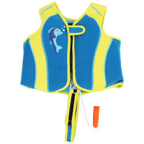 Kinder blaue Neopren-Weste S - Klettverschluss-Fin 1