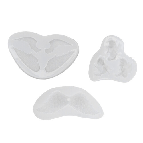Molde de silicona con forma de ángel, 3 piezas, transparente 1