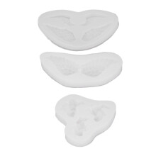 Molde de silicona con forma de ángel, 3 piezas, transparente