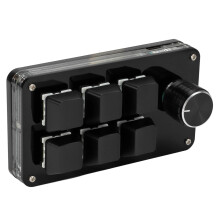 Teclado numérico mini de 6 teclas para una mano 50 m 102x57x38 mm negro