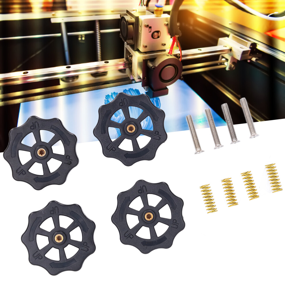 Heated Bed Leveling Nut Hand Leveling Nut Hot Bed Spring Screws Set For 3D Printer 9321321490297