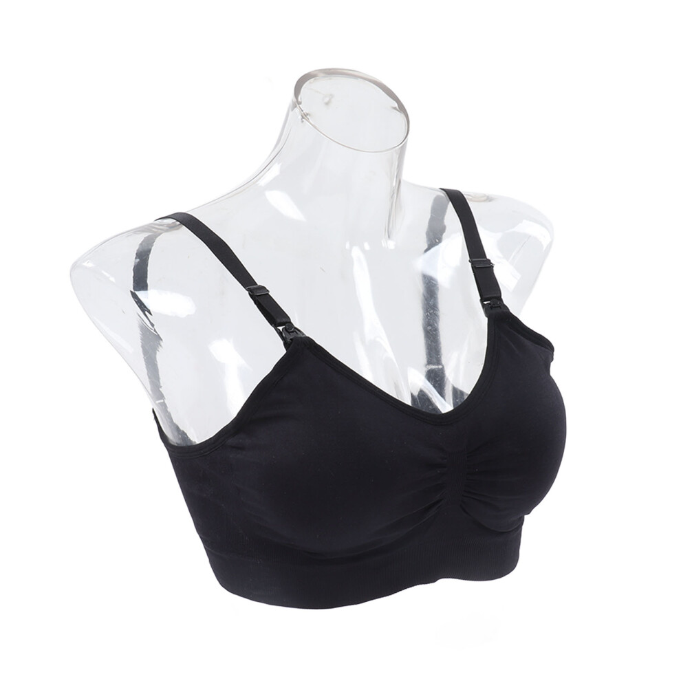 Hands Free Breast Pump Bra Adjustable Soft Breathable Pumping Nursing Bra for Puerpera Black M