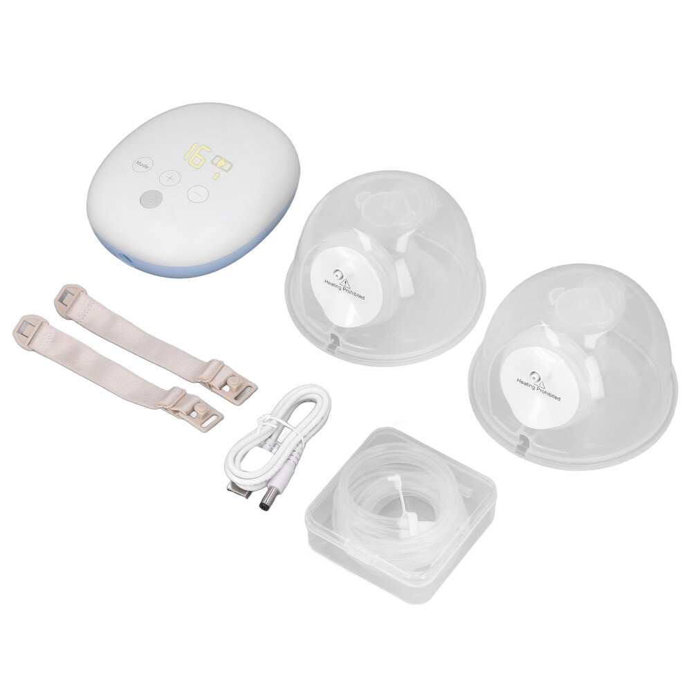 Wearable Electric Breast Pump Quiet 16 Suction Strength Prevent Backflow Double Breast Feeding Pump English