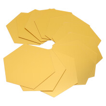 12 piezas de pegatinas hexagonales doradas con acabado espejo, calcomanía acrílica de 15 cm