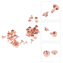 100 Sets rosegold doppelseitige Nieten 7x8mm für Kleidung & Taschen