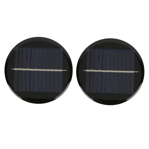 2 piezas 6V panel solar redondo 80mm 0,5 W polisilicio 1