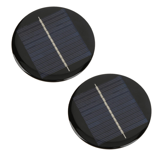2 piezas 6V panel solar redondo 80mm 0,5 W polisilicio