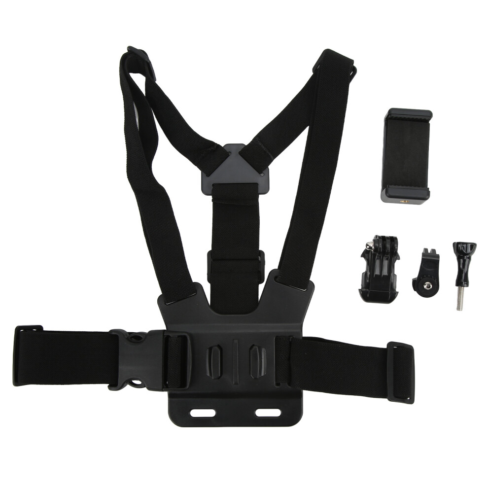 Adjustable Cellphone Selfie Chest Mount Harness Strap With Cell Phone Clip Holder Compatible With Most Smartphones 4681321494875
