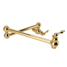 G1/2 Wall Mounted Kitchen Faucet Single Cold 360 Degree Rotating Sink Faucet Folding Copper Water Tap Titanium Gold