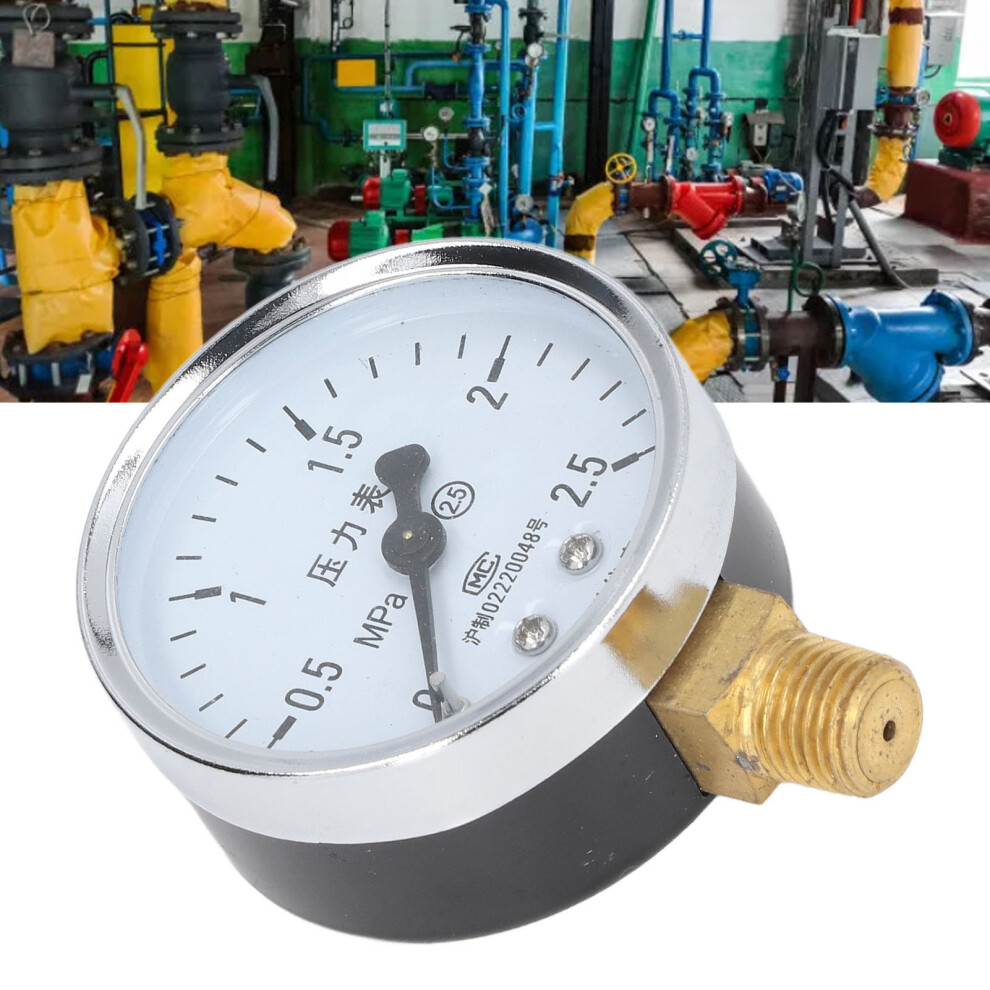 Pressure Gauge 1/4 Npt Transparent Dial Accuracy Level 2.5 Pressure Gauge With Stainless Steel Housing For Air Pressure 0 To 2.5Mpa 5011321496156