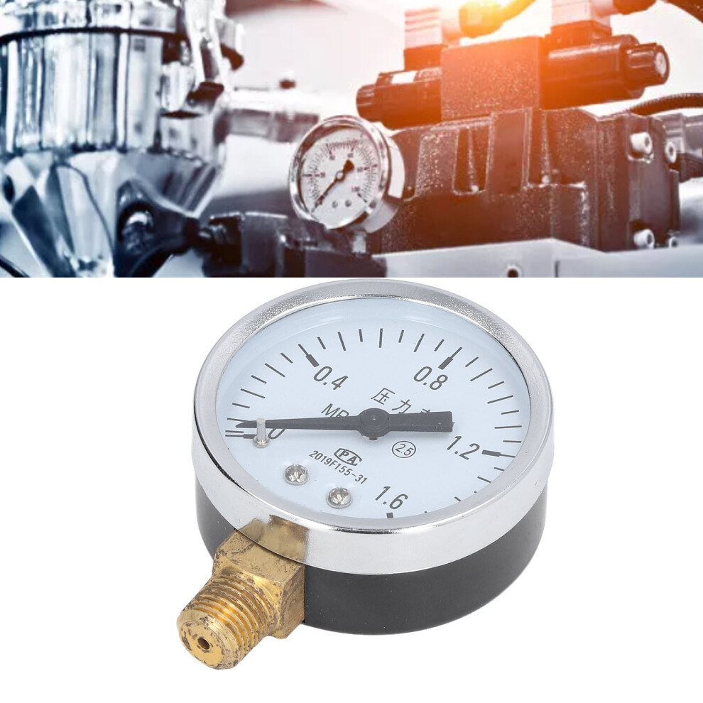 Pressure Gauge 1/4 Npt Transparent Dial Accuracy Level 2.5 Pressure Gauge With Stainless Steel Housing For Air Pressure 0 To 1.6Mpa 9341321496167