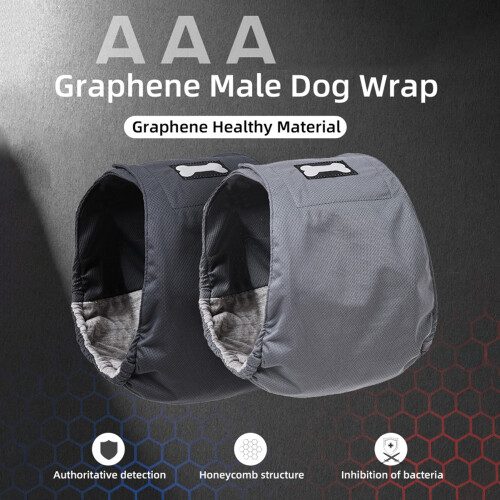 4-Schicht-Hundewrap-Windeln 3er-Pack XS-2XL Schwarz Grau 2