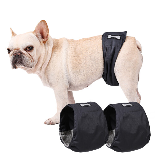 4-Schicht-Hundewrap-Windeln 3er-Pack XS-2XL Schwarz Grau 1