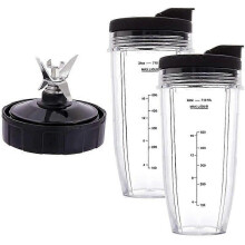 Bicchieri da 24 once con coperchio, lama di estrazione a 7 alette, per Nutri Ninja Auto IQ BN801 SS101