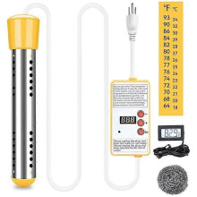 Varmvattenberedare, 1500W elektrisk dränkbar varmvattenberedare med timer, rostfritt stålskydd