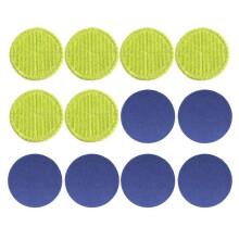 12 stuks ronde microvezeldoeken met rand van 16 cm voor elektrisch gebruik, voor droog en nat gebruik,