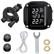 Extractme TPMS Motorcykel Däcktrycksövervakningssystem Display LCD Solar Laddning Vattentätt Däck