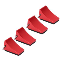 4PCS RC Model Car Wheel Chock Good Fixation Anti Slip Bottom RC Aluminum Alloy Wheel Chock for Redcat Gen8 for Axial SCX10 Red