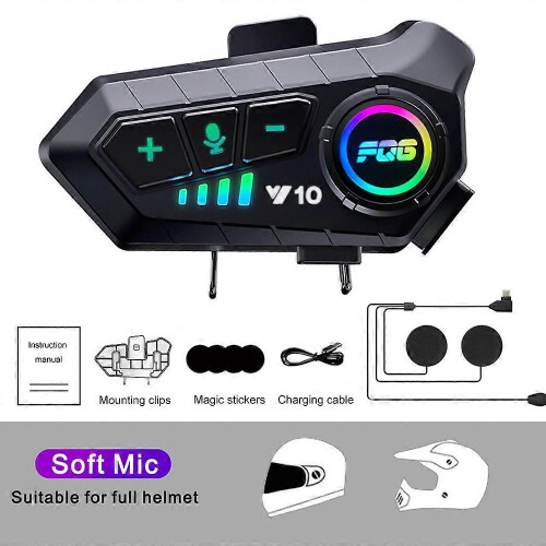 Ακουστικά για κράνος μοτοσικλέτας Y10 Bluetooth 5.3 με φωνητι