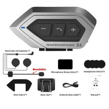 Motorcykel Bluetooth 5.0 Hörlurar Trådlösa Handsfree Telefon Set Stereo Anti-Störnings Interphone