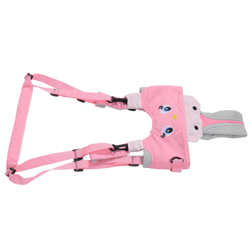 Baby Walking Harness Cartoon Handheld Toddler Walk Learning Helper Assistant Belt For 8‑24 Month Old Pink