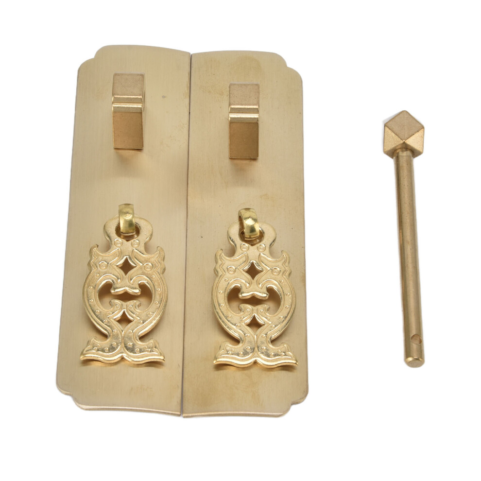Chinese Antique Brass Handle Retro Exquisite Easy Installation Oriental Cabinet Handles For Cabinets Wardrobes Brass Color 9471321503456