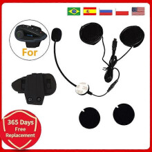 10-polig mini-USB-uttag, mikrofon, högtalare, headset och hörlursklämma för V8 Bluetooth-motorcykel