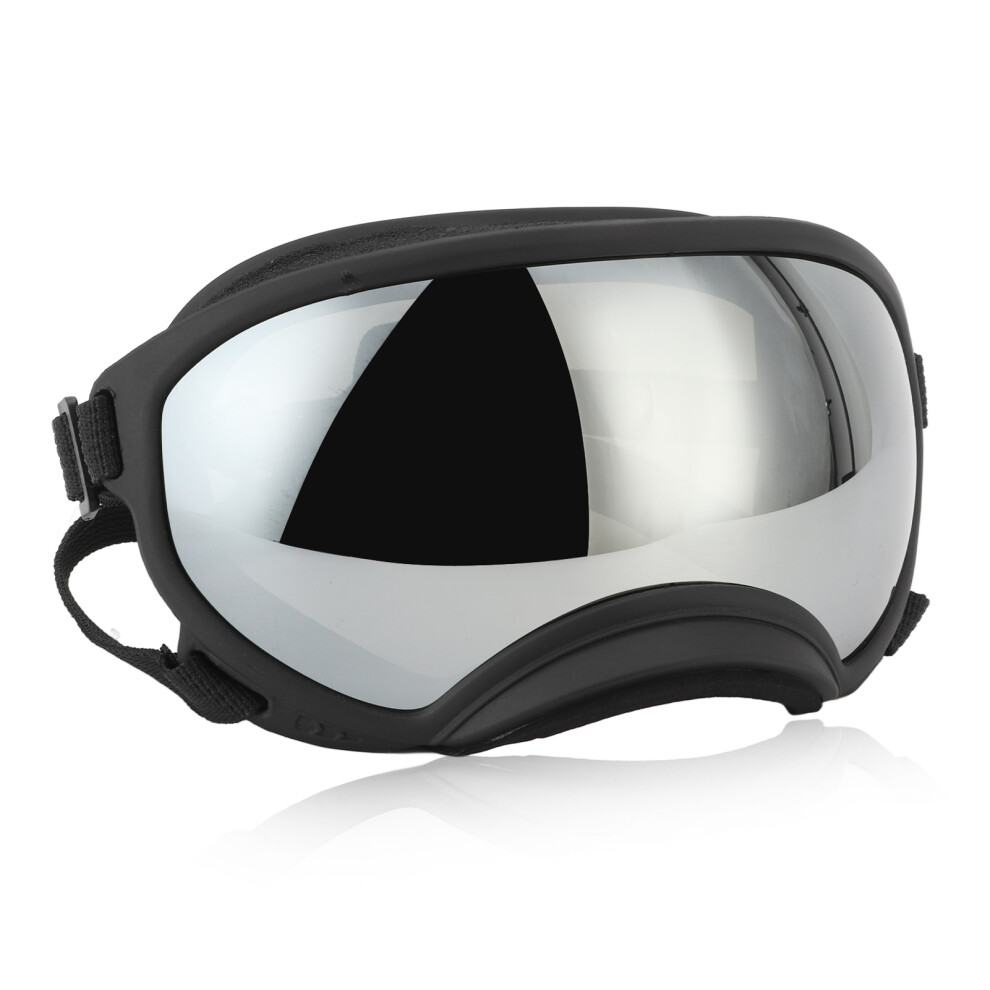 Dog Goggles Anti Uv Strong Impact Resistance Adjustable Elastic Large Breed Dog Goggles Pet Sunglasses Silver Eyeglass 3461321504375