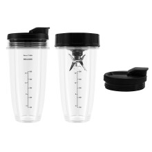 Ricambi AD-Blender per Ninja, 2 tazze da 24 once con coperchi da asporto, lama di estrazione a 7 alette,