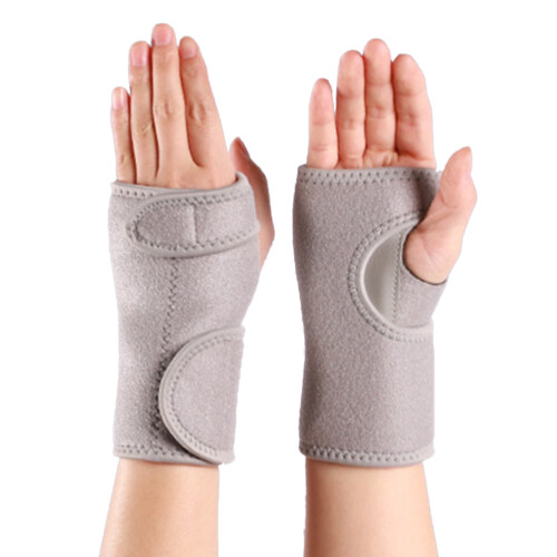 2 piezas Muñequera con placa de acero, gris y rosado 1
