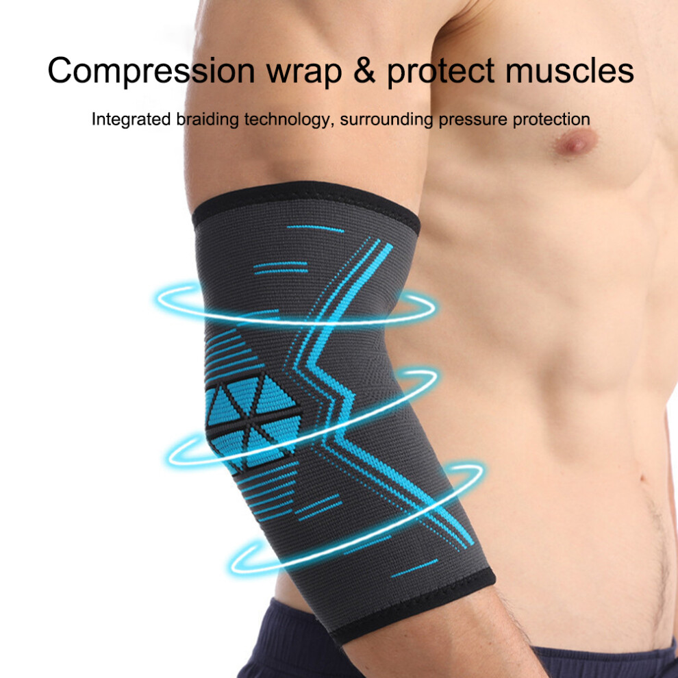 2Pcs Fitness Elbow Brace Knitted Nylon Breathable Elastic Summer Sports Elbow Compression Support Sleeve