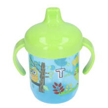 Vaso de aprendizaje 260ml PP azul Patrón de animales de dibujos animados