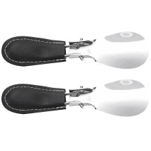 Cuchara larga para zapatos, 2 unidades, 12 x 3,8 cm, plegable, de acero inoxidable, profesional, ~10369