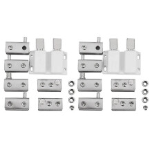 2x Rostfritt Stål Glasdörr Svänggångjärn Dubbelhuvud Magnetisk Spärrsats För 5-8mm Glasdörr ~ 11062