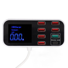 AnwintkA9D+ Multiple PWM USB Charger 8 Port 40W 8A Fast Charging Station Plug and Play for Smart Phones Tablet