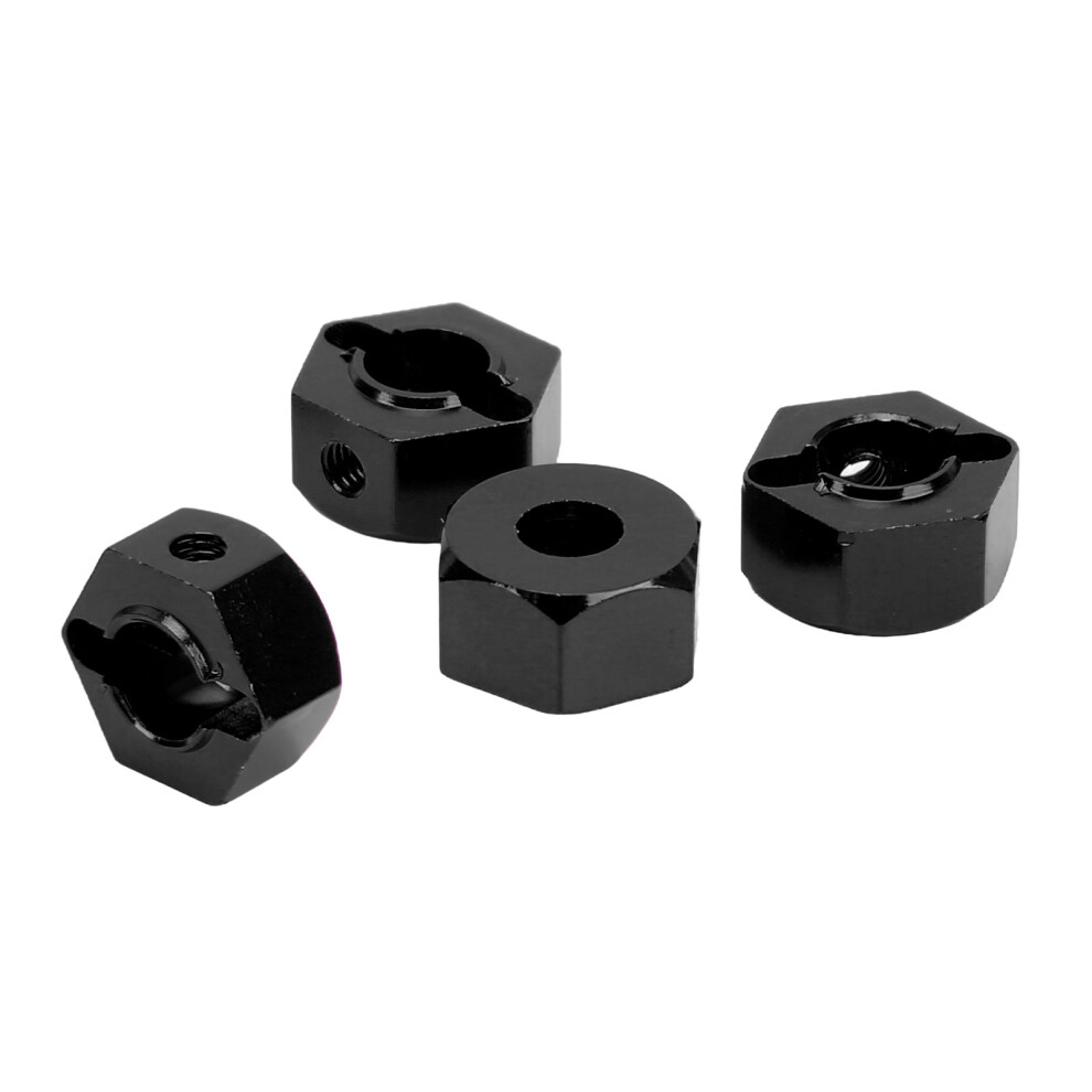 4Pcs 12Mm Hex Wheel Hubs Nuts Aluminum Alloy High Accuracy Rc Wheel Hex Hubs Drive Adapter For 1/10 Rc Car Black 3391321507444